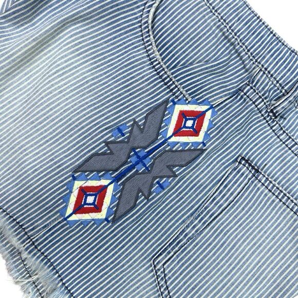 Sandrine Rose x Free People The Short Embroidered Denim Cut-Offs - Size 27 - Picture 2 of 7